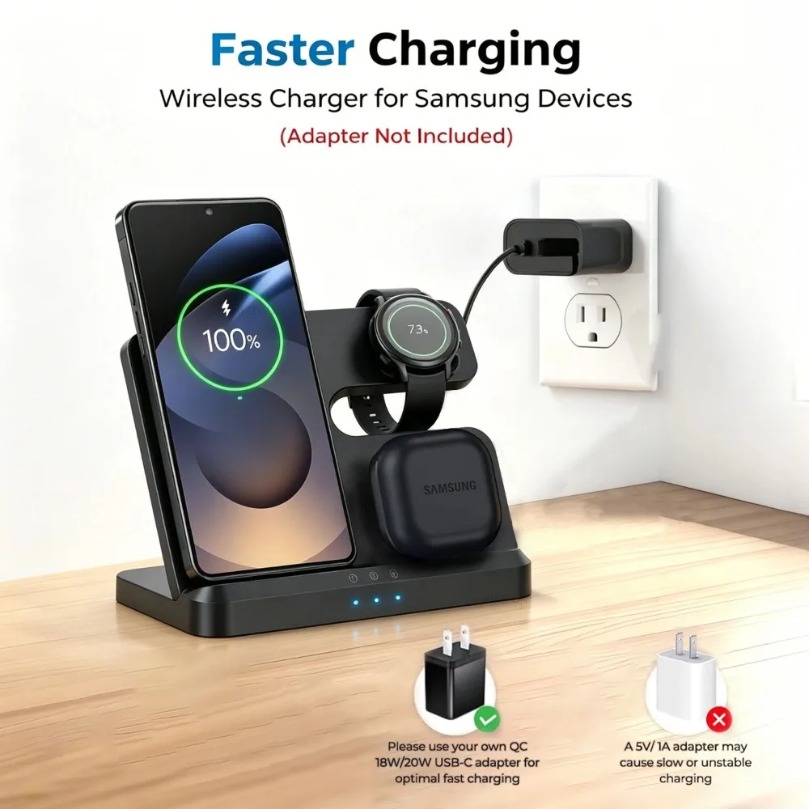 3 in 1 Fast Wireless Charger F - огляд і ціна Watch Charger Cable