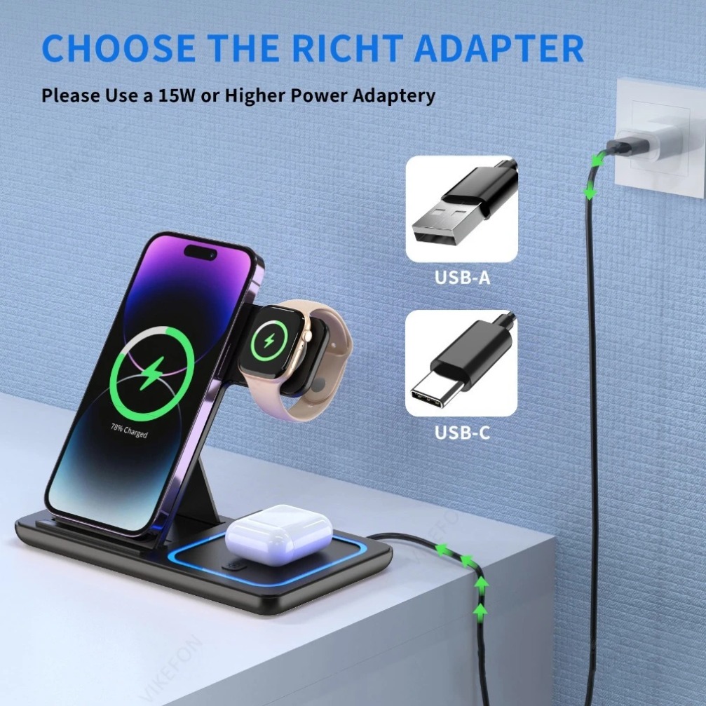 Foldable 3 in 1 Wireless Charg - огляд і ціна Watch Charger Cable