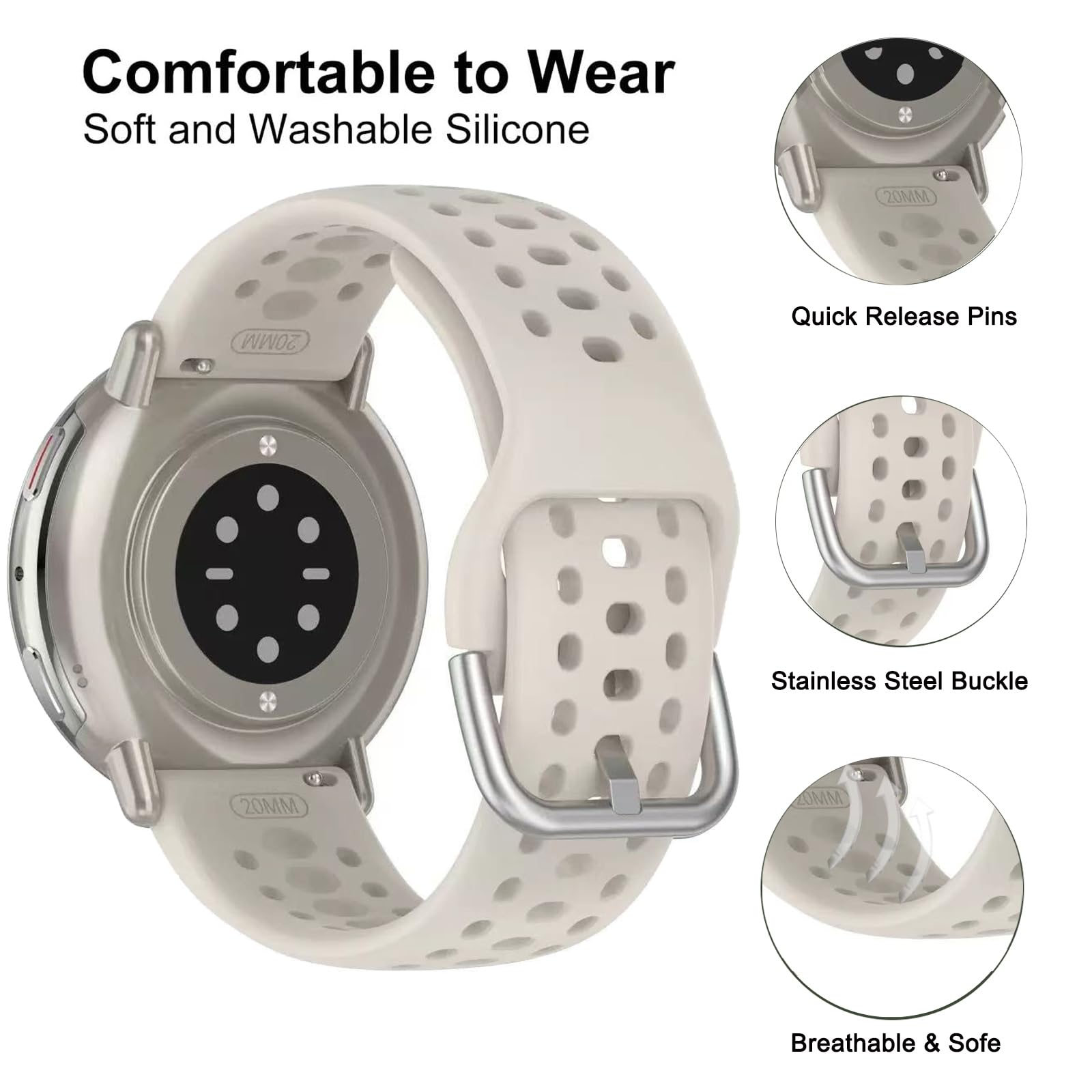 20mm Strap For Amazfit active  - огляд і ціна Titan Smartwatch Accessories